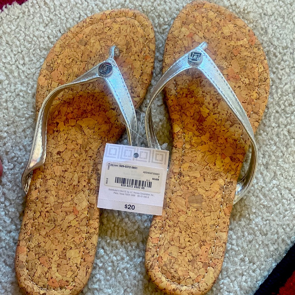 Liz Claiborne silver sandals